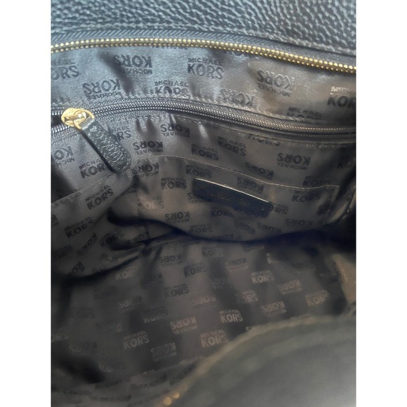 Michael Kors black Saffiano leather Hamilton East West Studio gold bag tote - Picture 10 of 11